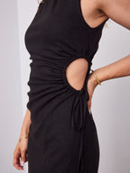 PAROS LINEN DRESS - BLACK