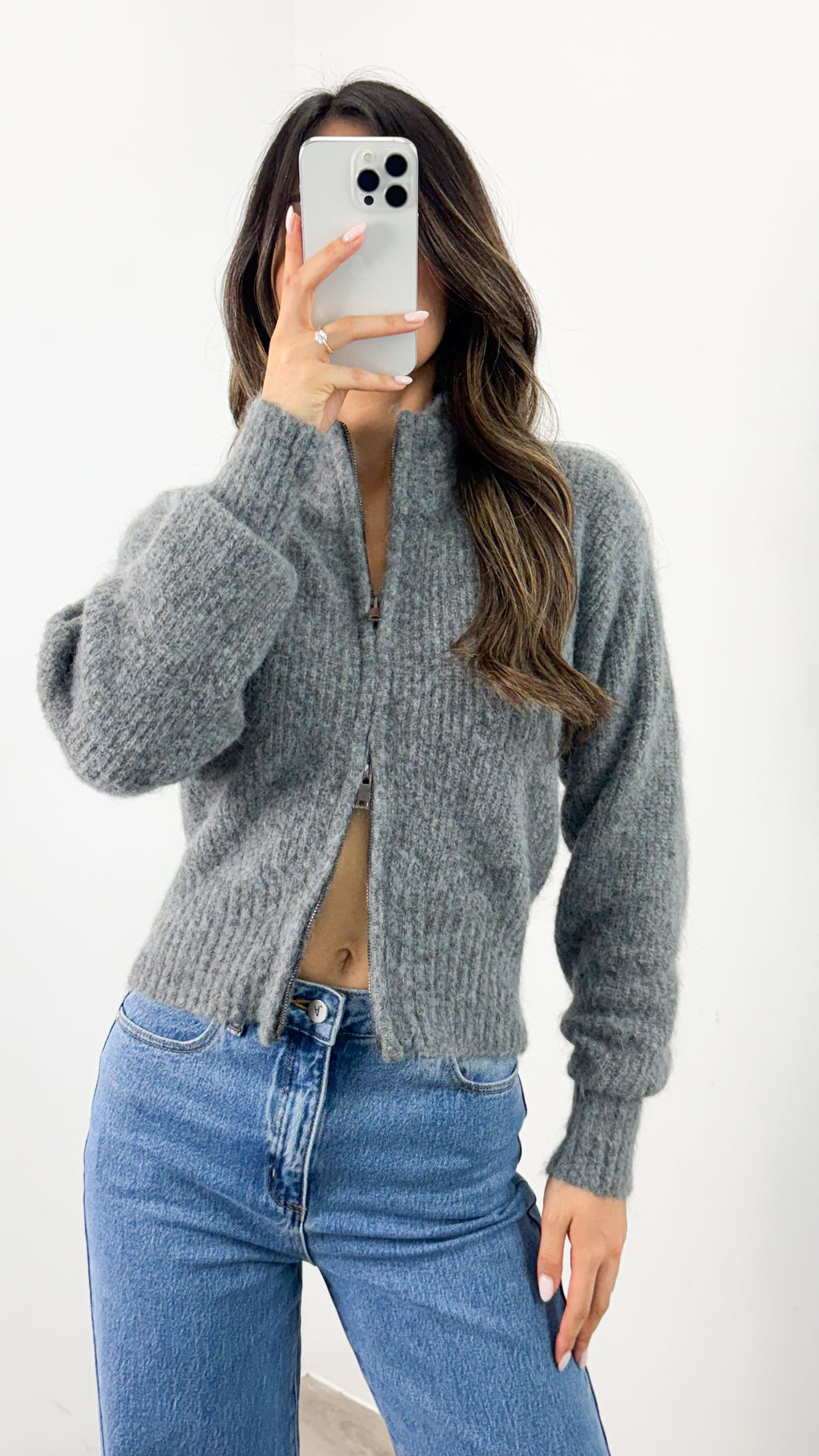 NOAH ZIP KNIT - CHARCOAL