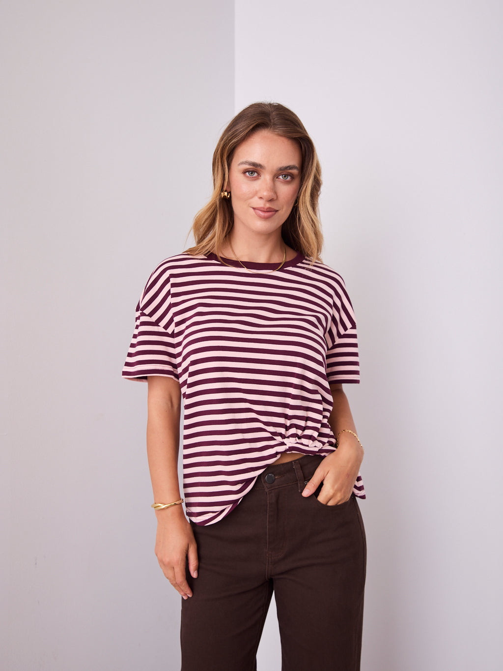 EASY TUCK TEE - STRIPE