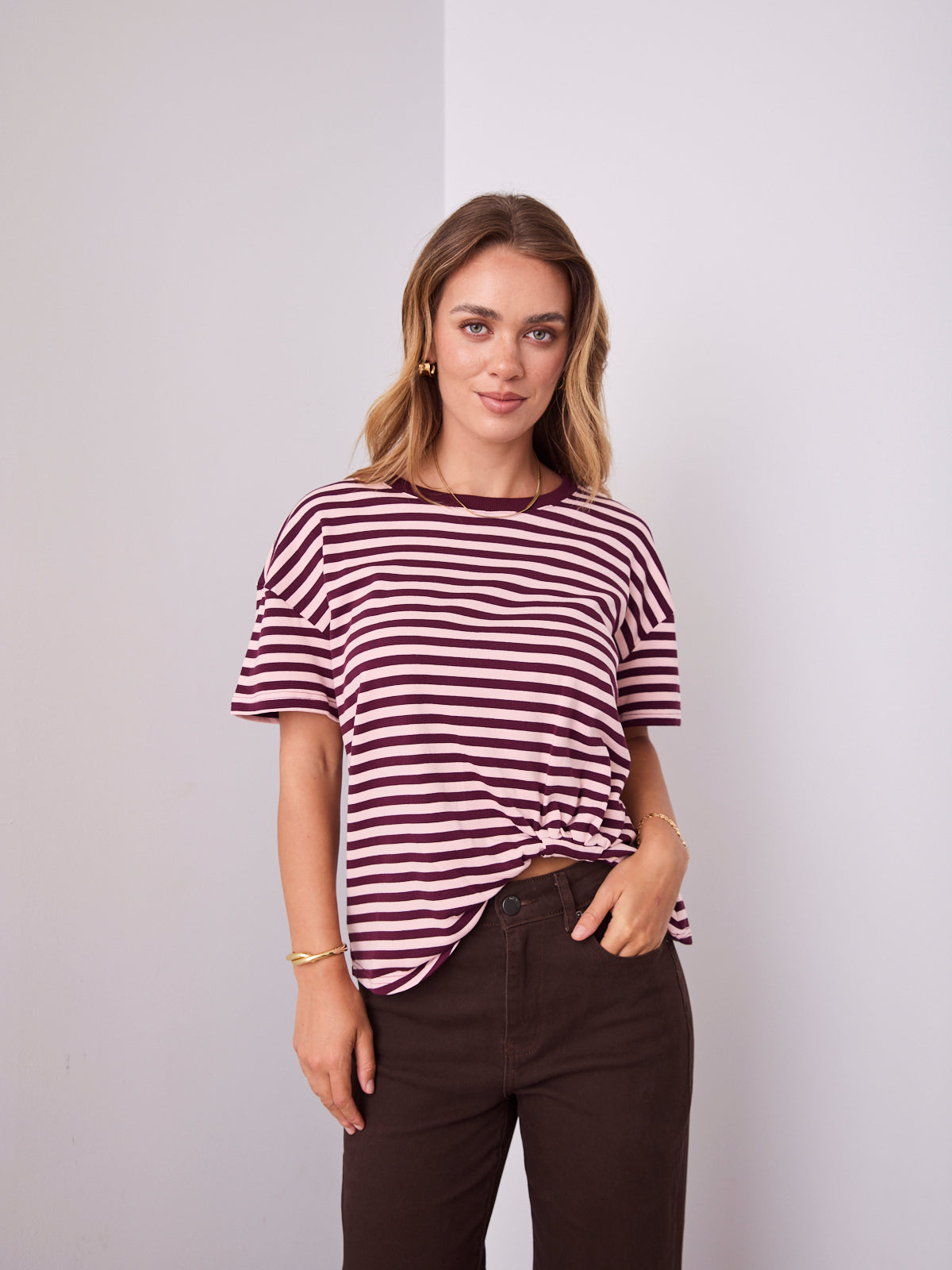 EASY TUCK TEE - STRIPE