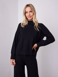 DELTA KNIT TOP - BLACK