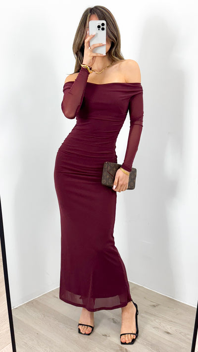 ROCHELLE DRESS - WINE