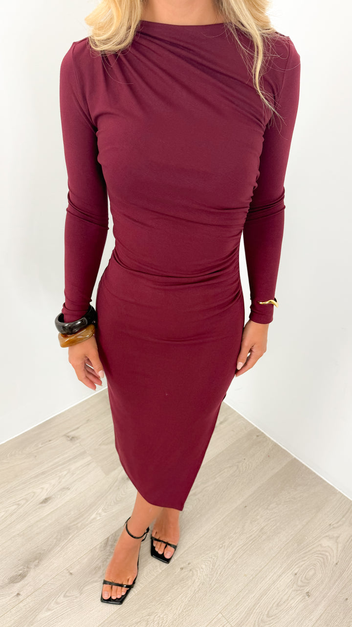 COLEMAN DRESS - MERLOT