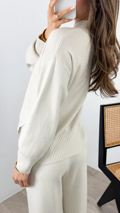 DELTA KNIT TOP - BONE