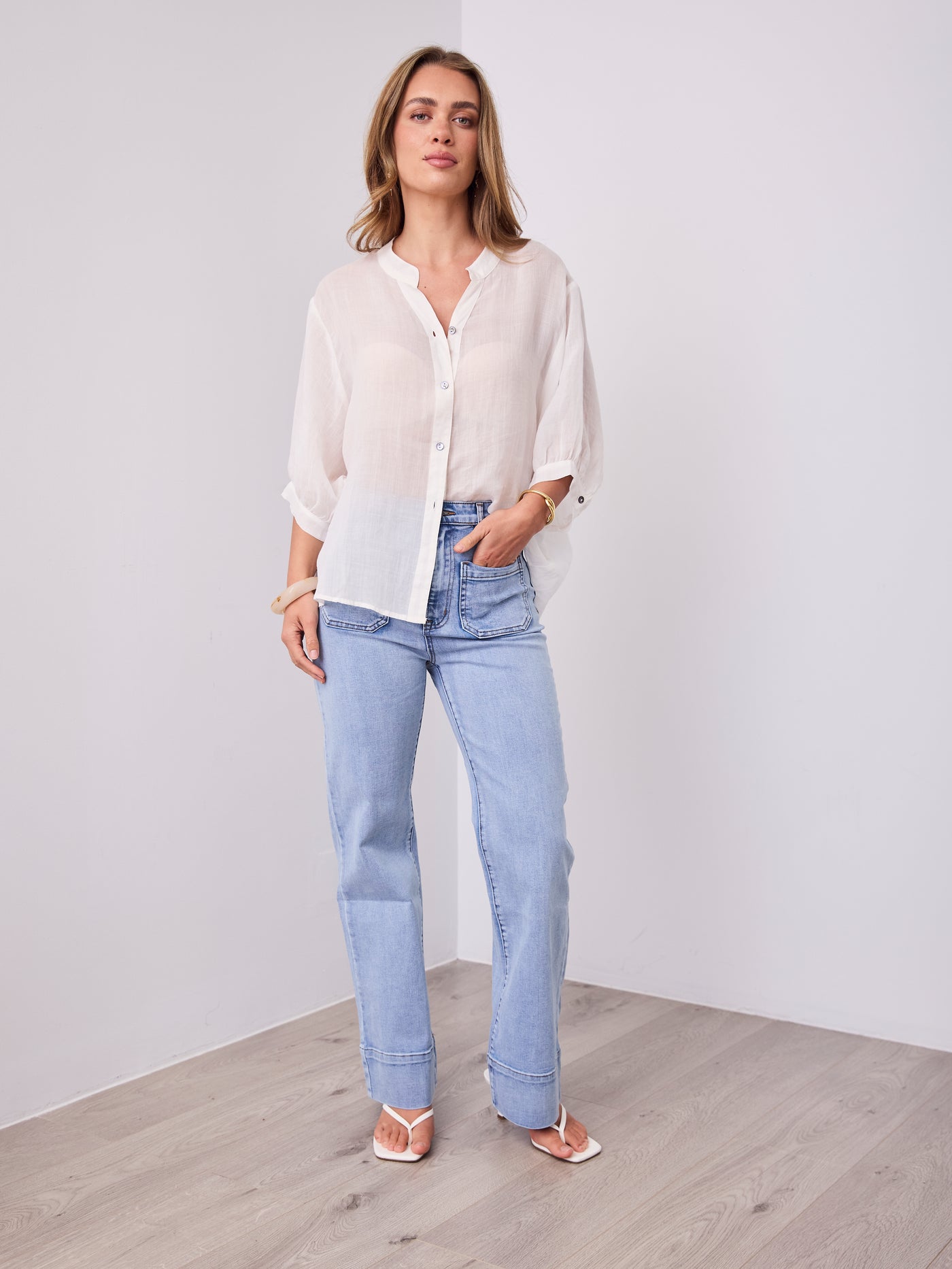 CATHY LINEN SHIRT - WHITE