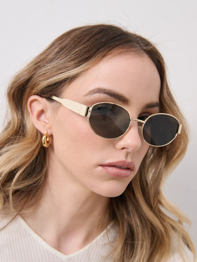 HELENA OVAL SUNNIES - GOLD/BLACK