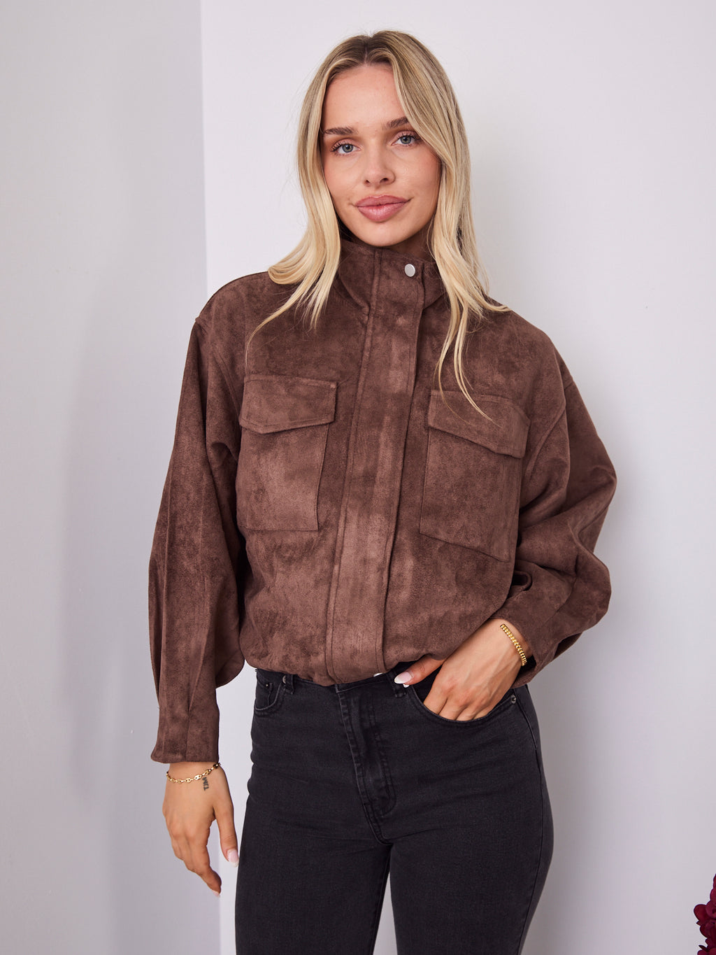 TULLY BOMBER JACKET - CHOCOLATE
