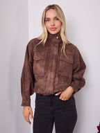 TULLY BOMBER JACKET - CHOCOLATE