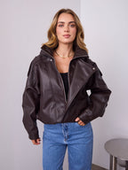 AXEL PU JACKET - CHOCOLATE