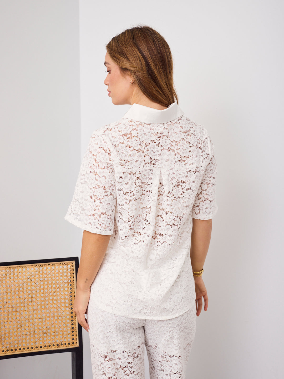 AZURA LACE SHIRT - WHITE