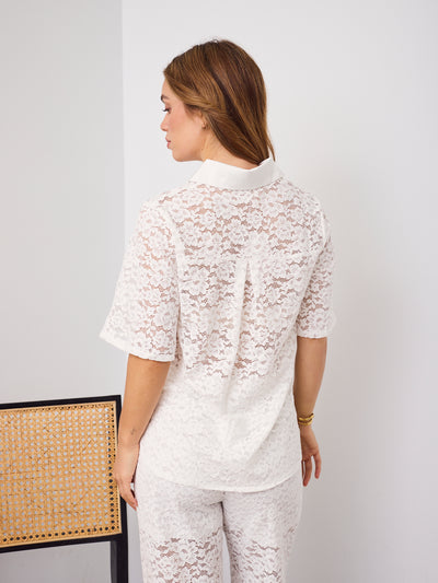 AZURA LACE SHIRT - WHITE