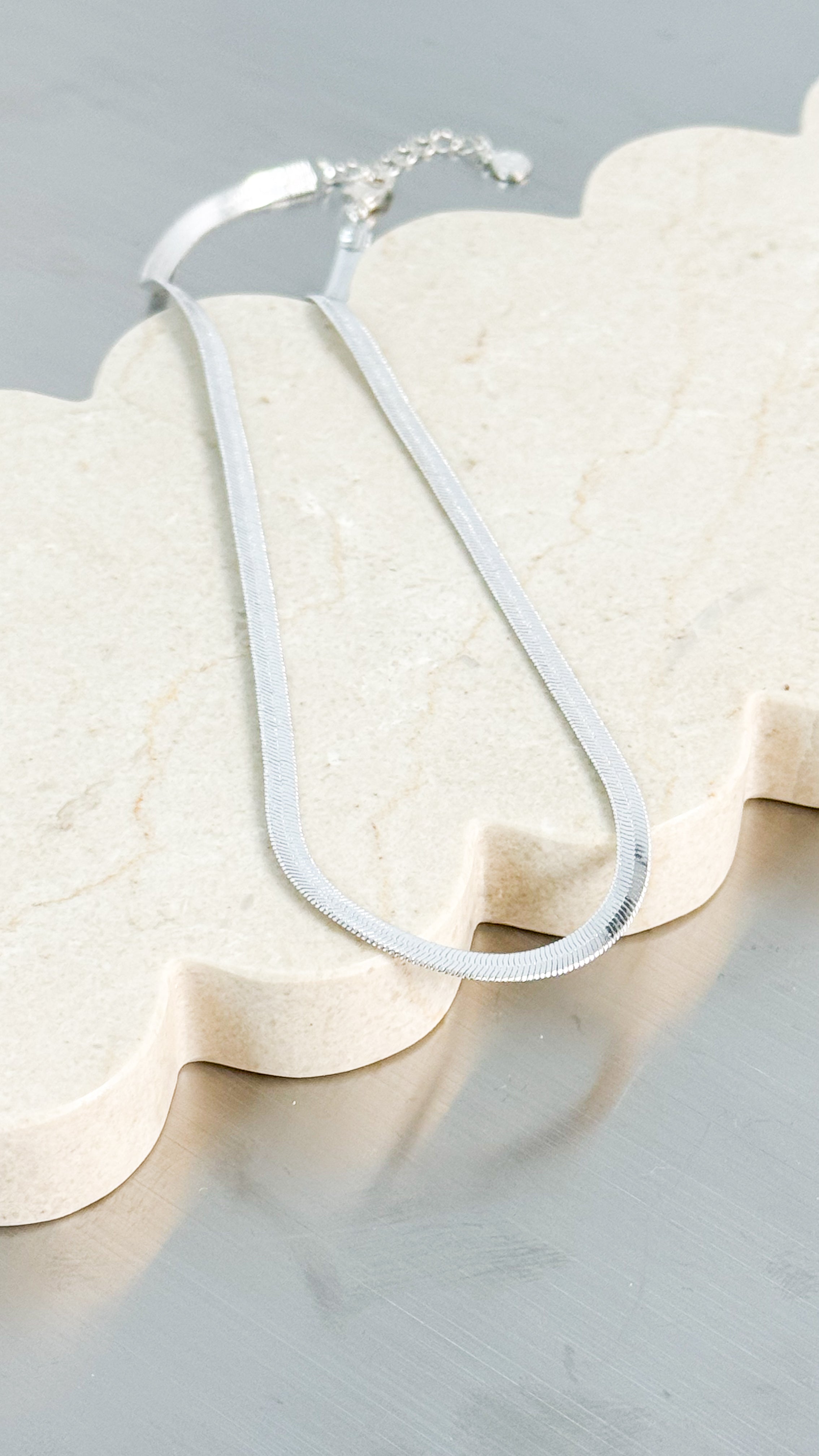 5MM SNAKE SILVER PLATED NECKLACE - SILVER