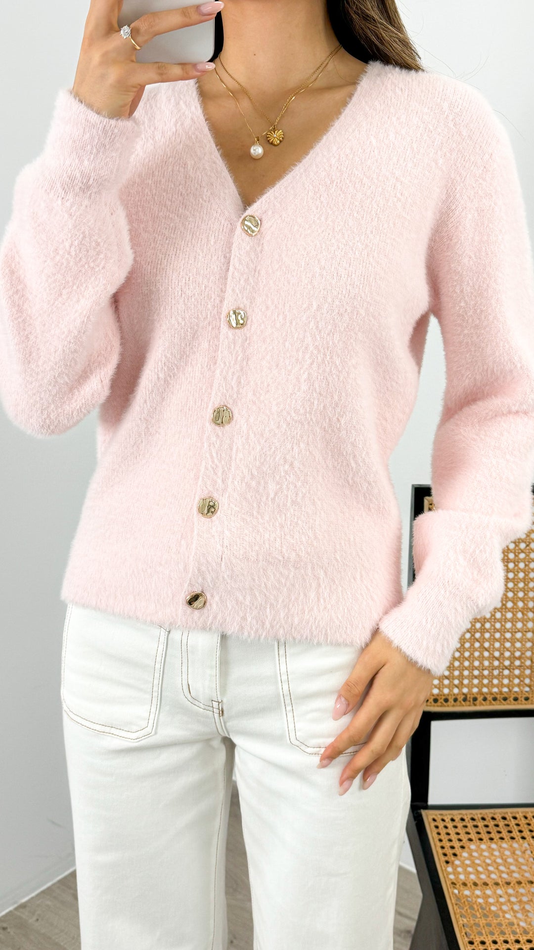 MAVI FLUFFY CARDI - PINK