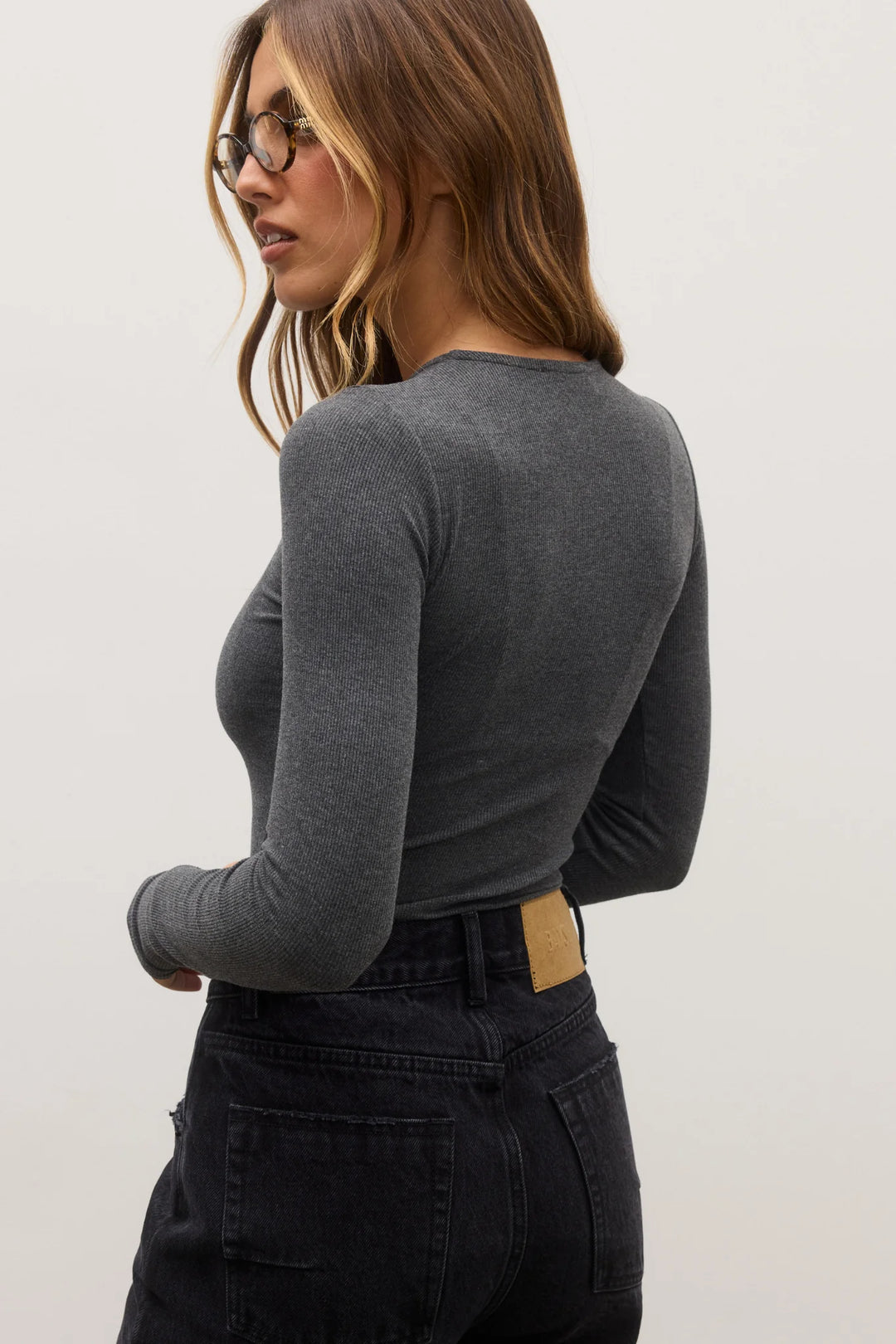 'BAYSE' LARA BODYSUIT - DARK HEATHER GREY