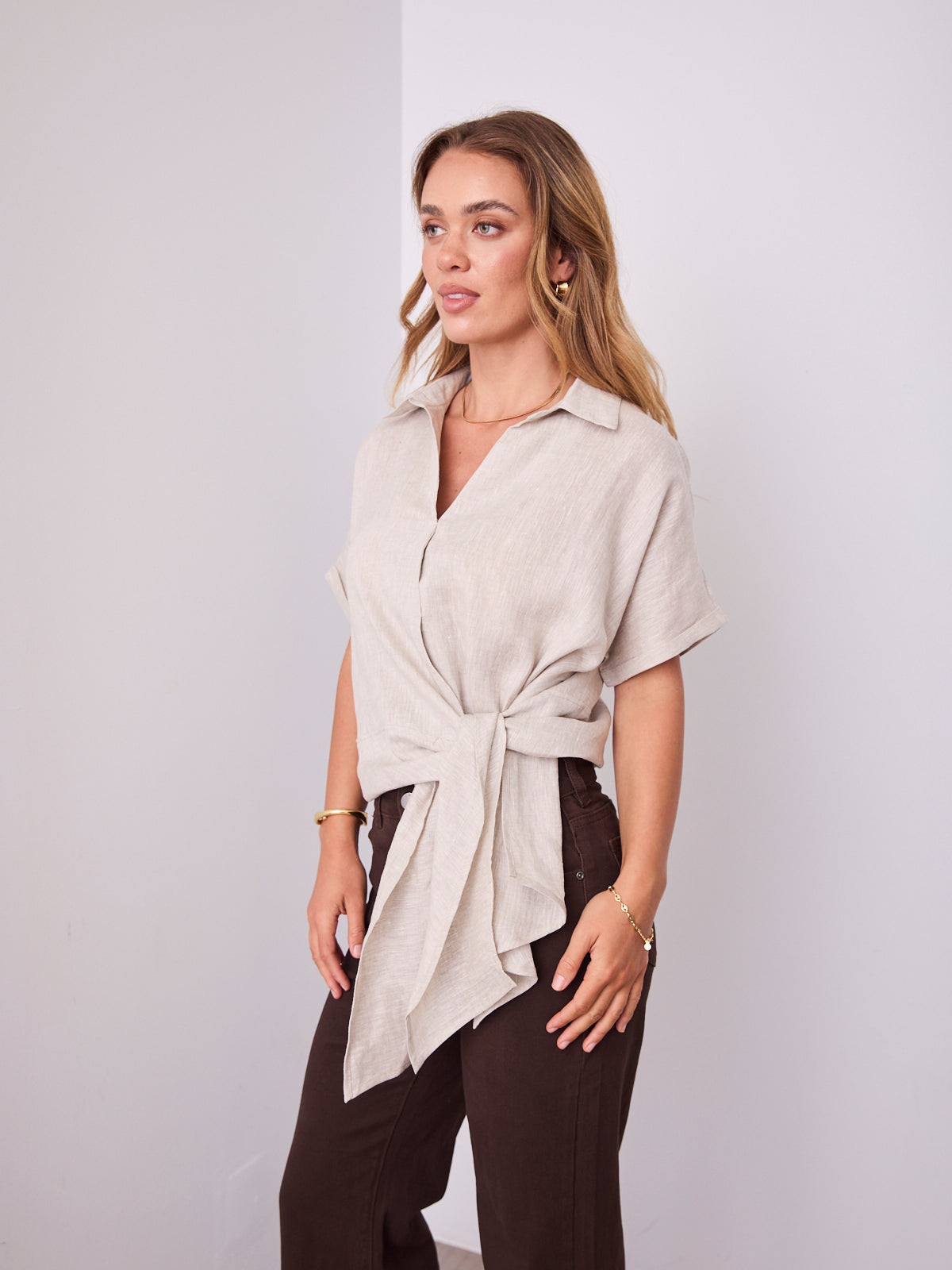 COMO LINEN SHIRT - NATURAL