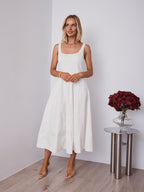 EVE DENIM DRESS - WHITE