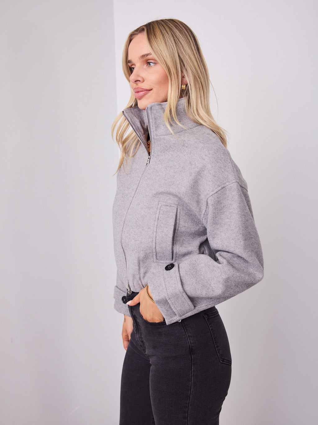FRASER BOMBER JACKET - GREY