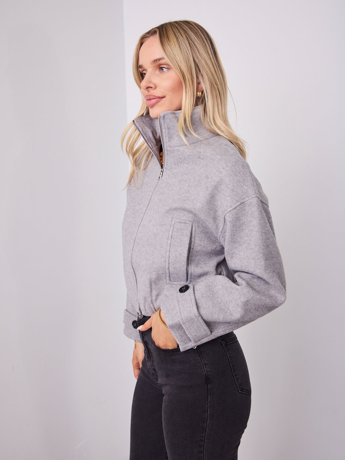 FRASER BOMBER JACKET - GREY