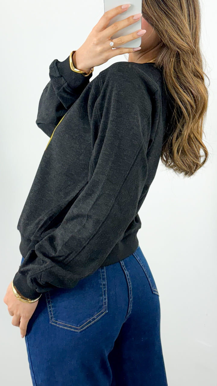 SICILY JUMPER - WASHED BLACK