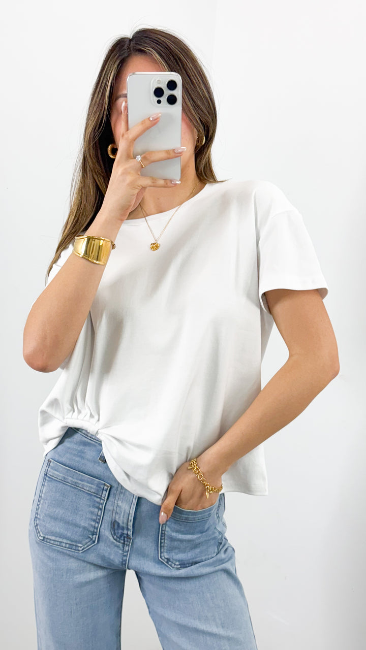 ESTHER EASY TUCK TEE - WHITE
