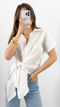 COMO LINEN SHIRT - WHITE