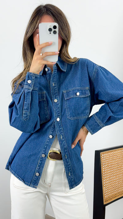 ROWE DENIM SHIRT - DARK DENIM