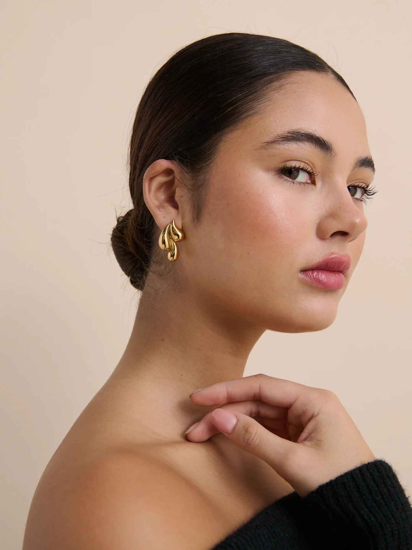 CHRISTY STATEMENT EARRINGS - GOLD