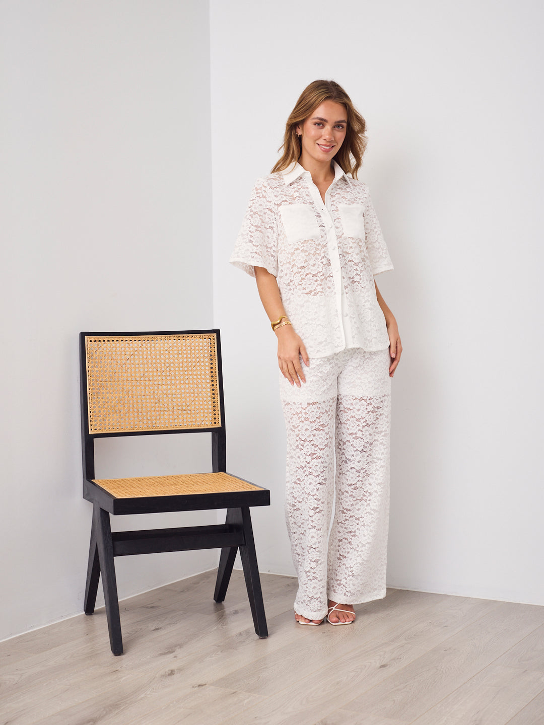 AZURA LACE SHIRT - WHITE
