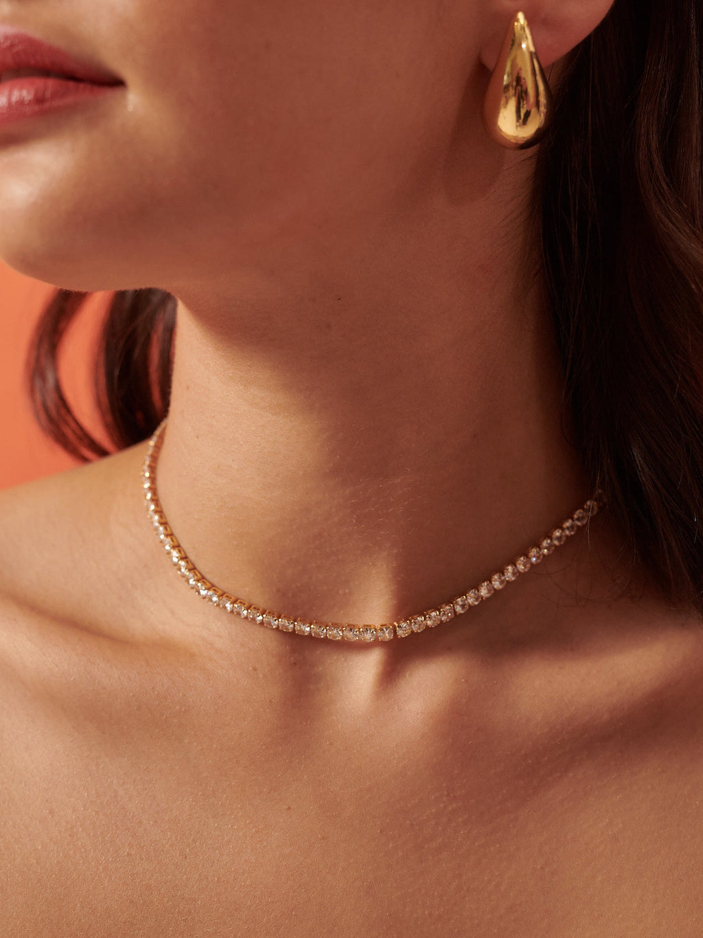TENNIS DIAMONTE 18K GOLD PLATED NECKLACE - GOLD