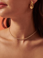 TENNIS DIAMONTE 18K GOLD PLATED NECKLACE - GOLD