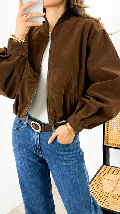 VANCE BOMBER JACKET - CHOCOLATE
