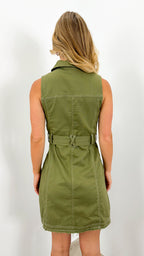 ZHANE DENIM DRESS - KHAKI