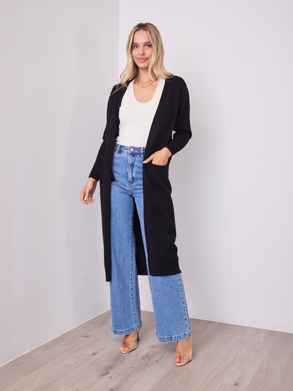 MAXWELL LONG CARDI - BLACK