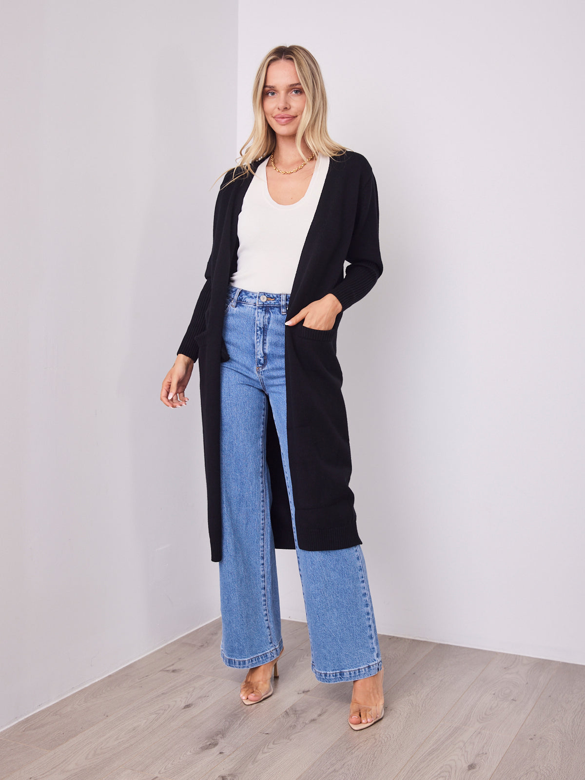 MAXWELL LONG CARDI - BLACK