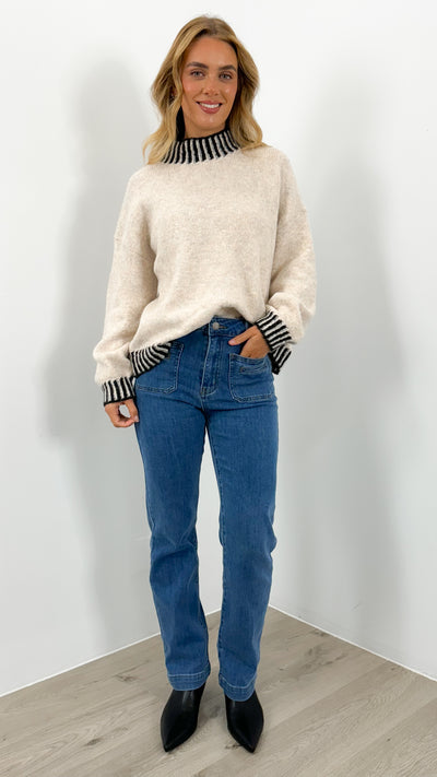 BESSIE STITCH KNIT - LATTE