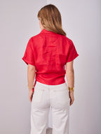 COMO LINEN SHIRT - RED