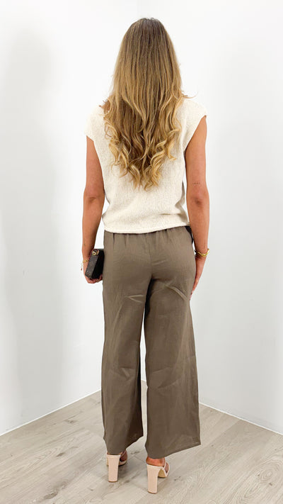 BAKER LINEN PANT - CHOCOLATE