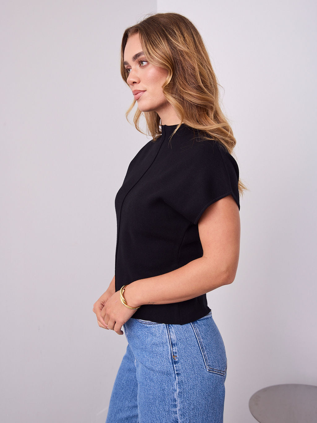 ROWE KNIT TOP - BLACK