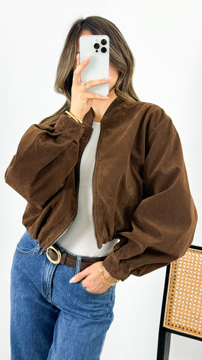 VANCE BOMBER JACKET - CHOCOLATE