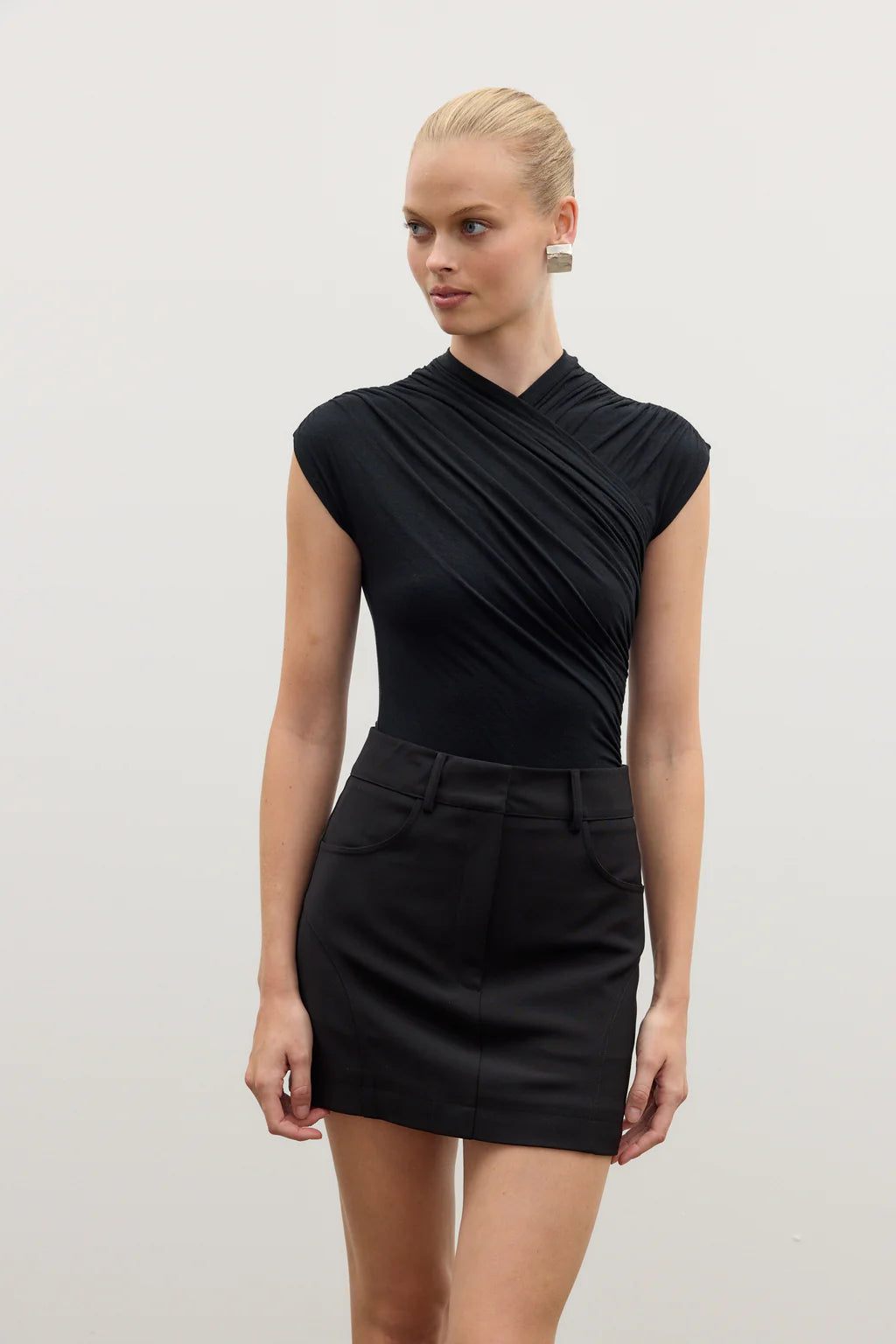 'BAYSE' AMRITA SLEEVELESS BODYSUIT - BLACK