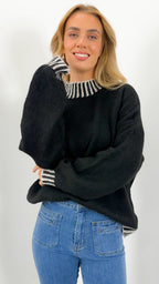 BESSIE STITCH KNIT - BLACK