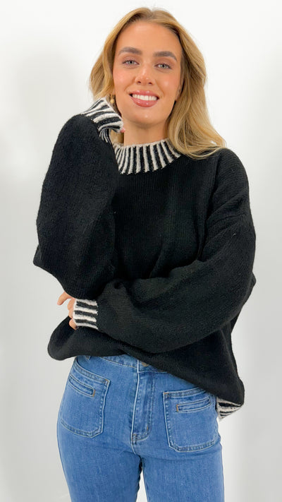 BESSIE STITCH KNIT - BLACK