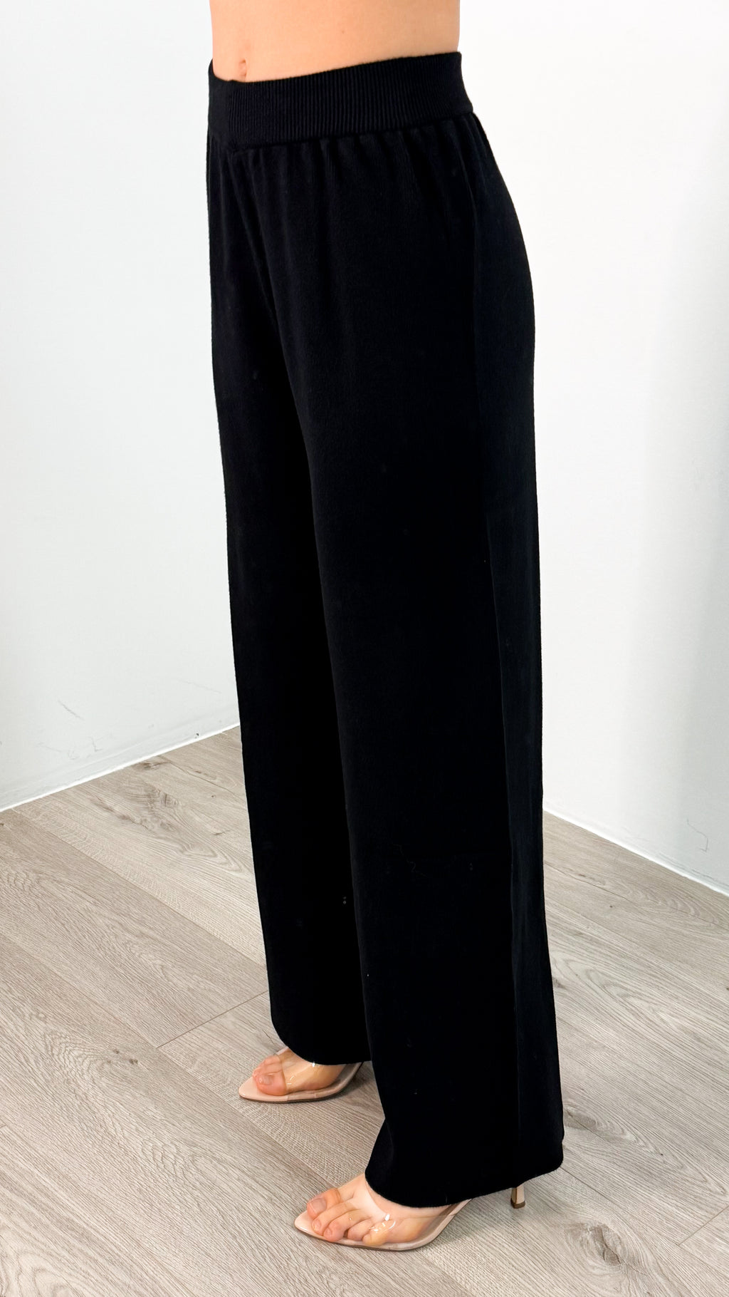 ENZA ZIP KNIT SET - BLACK