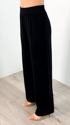 ENZA ZIP KNIT SET - BLACK