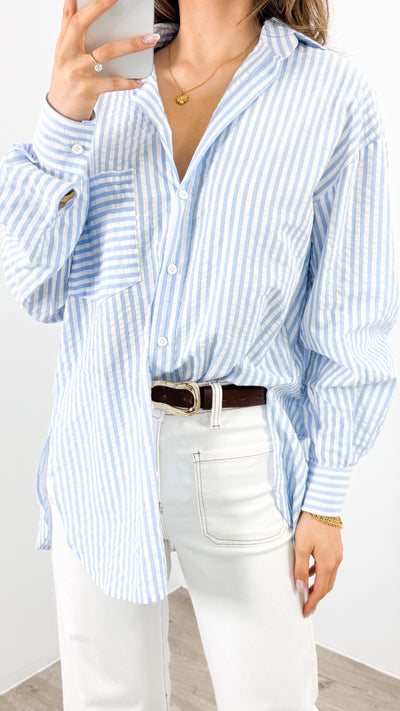 THURSDAY STRIPE SHIRT - BLUE