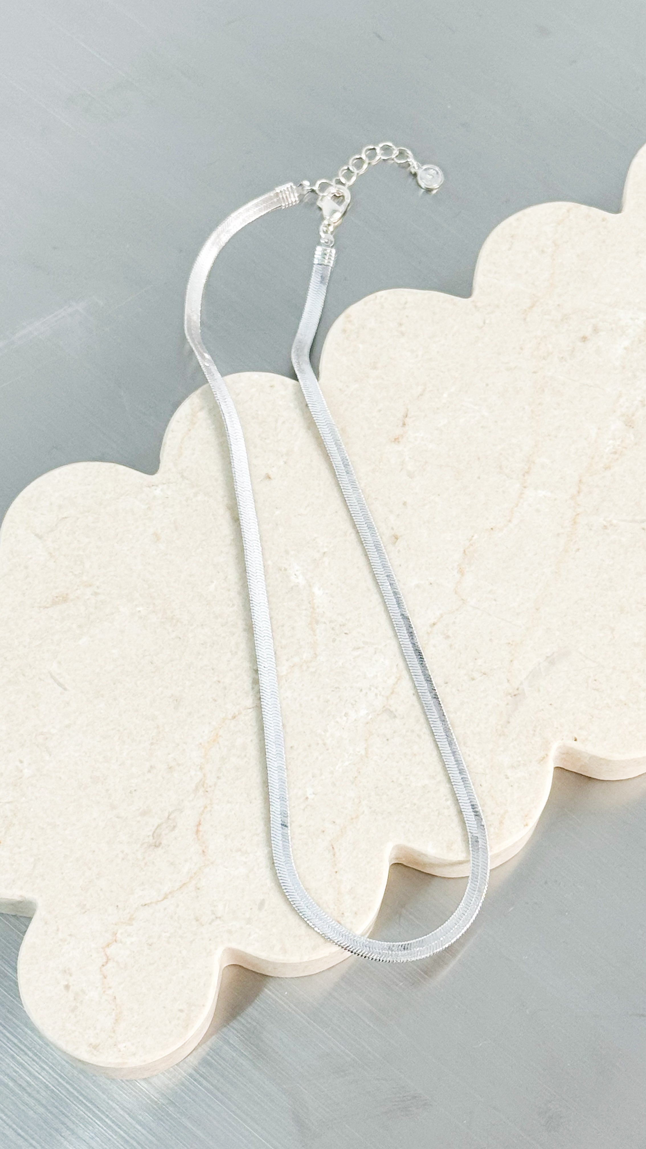 5MM SNAKE SILVER PLATED NECKLACE - SILVER