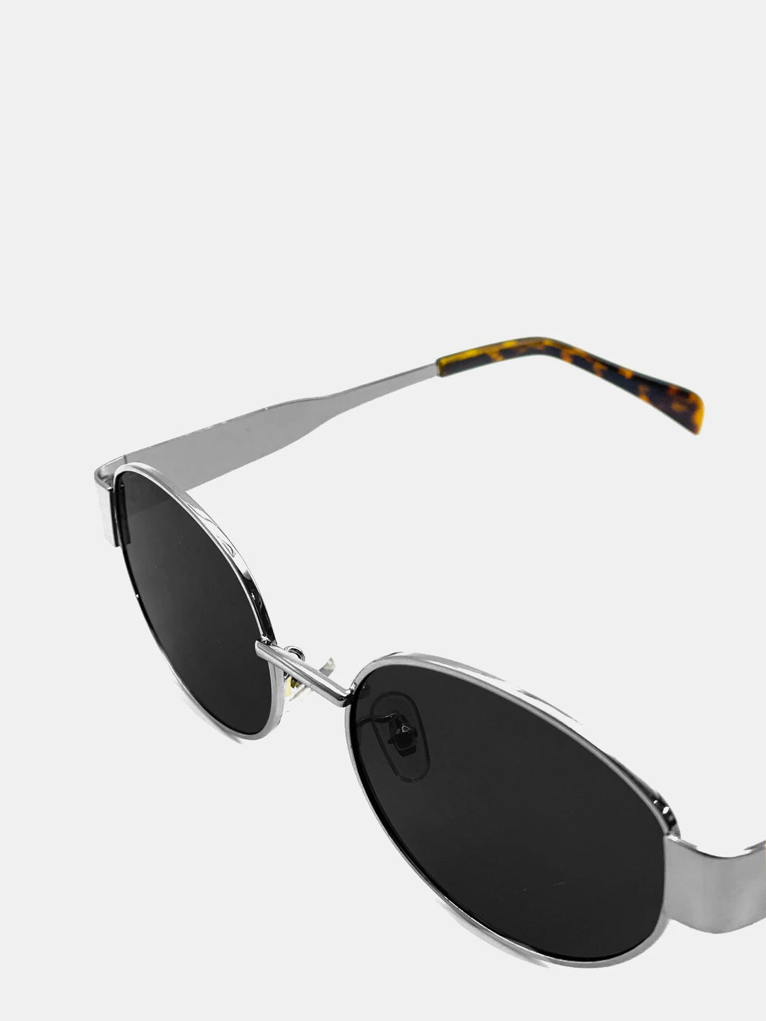 HELENA OVAL SUNNIES - SILVER/BLACK