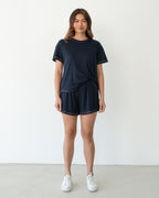 ESTHER EASY TUCK TEE + SHORTS SET - NAVY