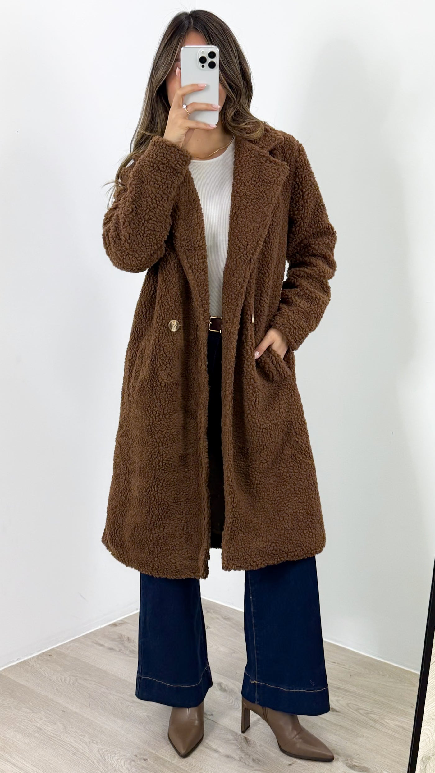 MARCO TEDDY COAT - CHOCOLATE