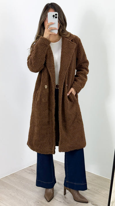 MARCO TEDDY COAT - CHOCOLATE